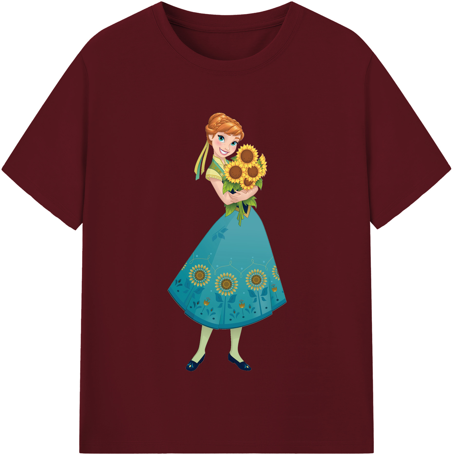 （画像用） アナと雪の女王 アンナ エルサ Frozen Anna Elsa 綿100％半袖Tシャツ（フロントプリント）